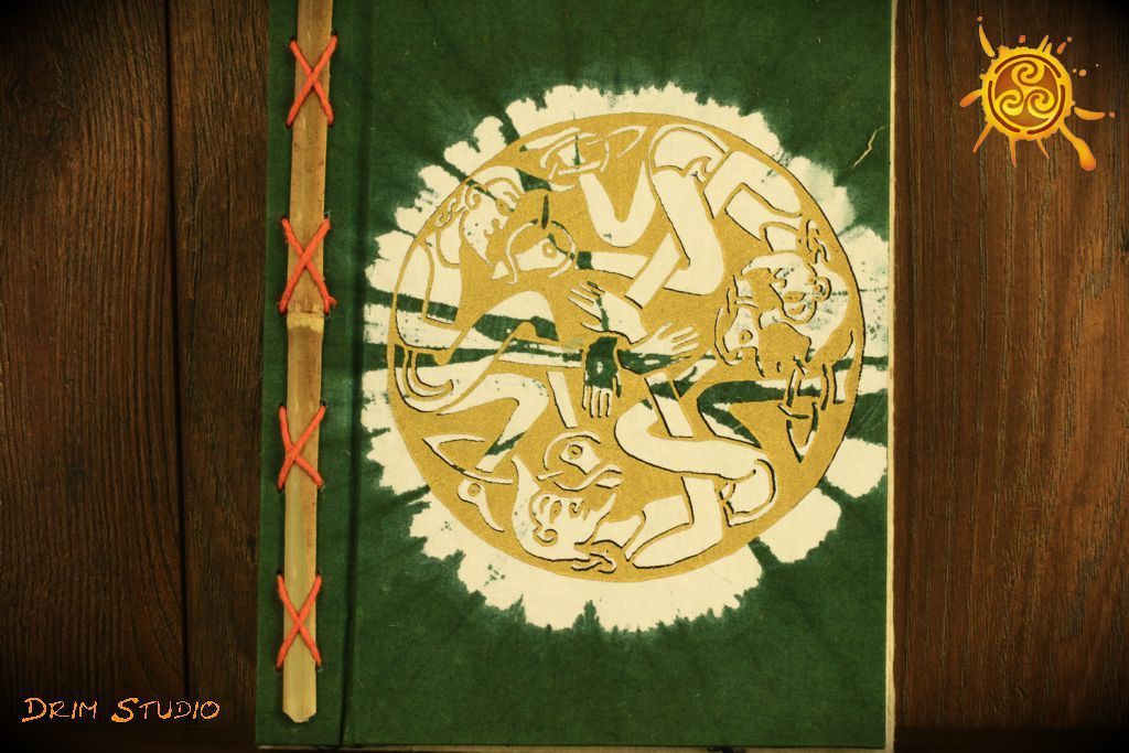 Notes Notatnik Zeszyt okładka Zielona papier czerpany  - do zapisywania magicznych zaklęć, receptur, rytuałów, afirmacji
