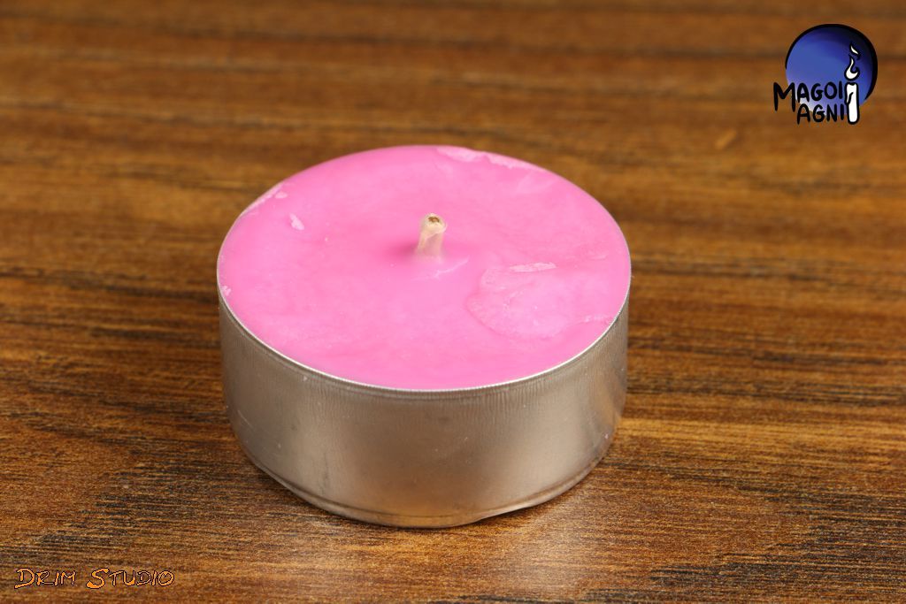 Różowa Świeca Tealight WOSK SOJOWY - zapach naturalny