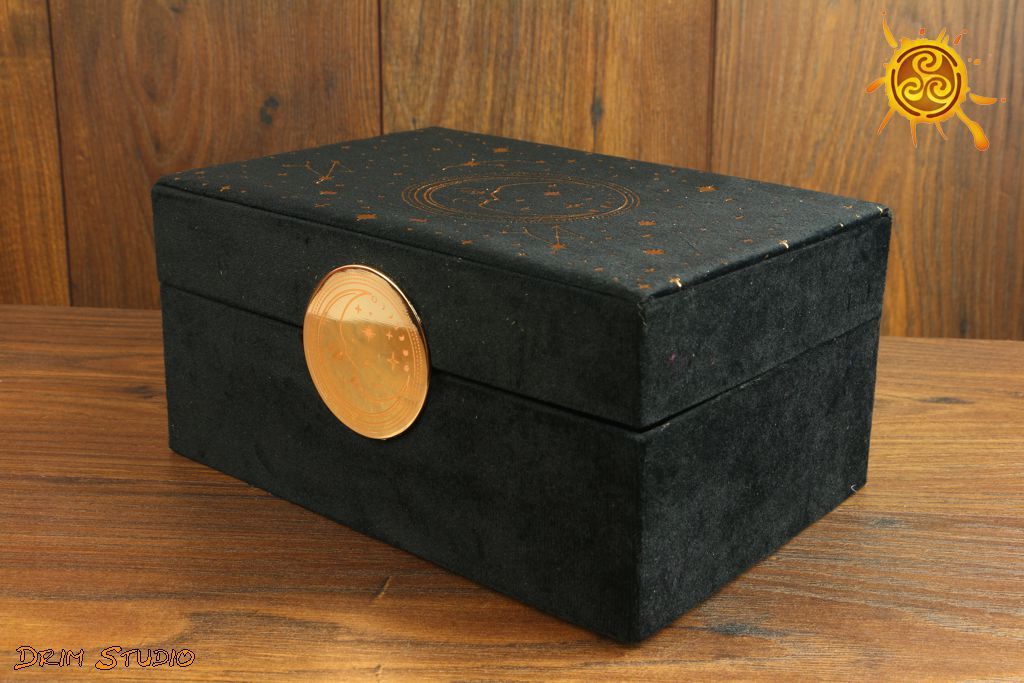 Pudełko SZKATUŁKA na biżuterię czarne KSIĘŻYC - do przechowywania magicznych przedmiotów