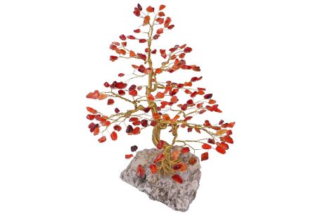 Drzewko szczęścia Karneol 200 kamieni naturalnych - sukces, powodzenie, zakotwiczenie