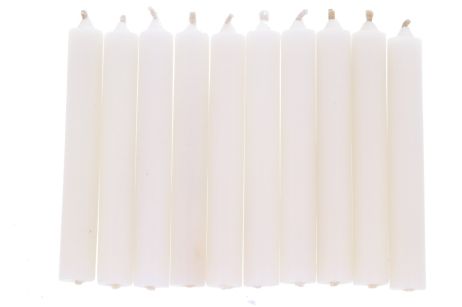 Biała świeca KOMPLET 10 ŚWIEC 9x1,2 - równoważenie aury, ochrona, uzdrowienie