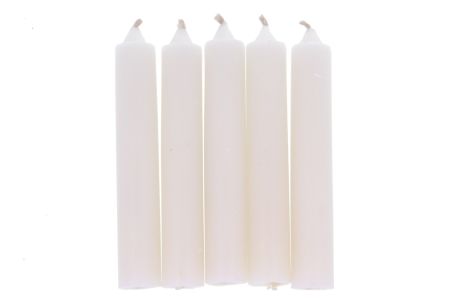 Biała świeca KOMPLET 5 ŚWIEC 10x1,8cm - równoważenie aury, ochrona, uzdrowienie