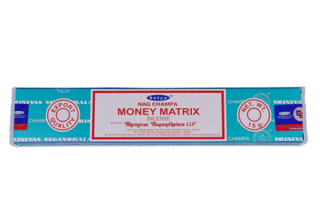 Kadzidełko Nag Champa Money Matrix pyłkowe Satya -  oczyszcza przestrzeń, przywołuje pozytywne wibracje