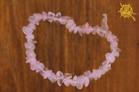 Kwarc Różowy bransoletka wąska - kamień na miłość, przyjaźń, życzliwość, optymizm