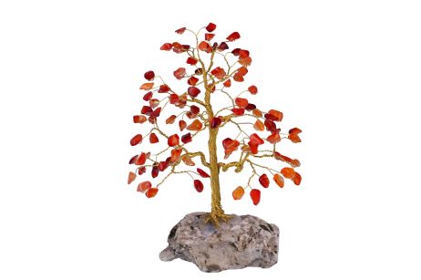 Drzewko szczęścia Karneol 100 kamieni naturalnych - sukces, powodzenie, zakotwiczenie