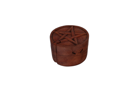 Magiczne pudełko z drewna symbol PENTAGRAM - do przechowywania magicznych przedmiotów