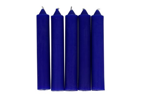 Niebieska świeca KOMPLET 5 świec 10x1,8cm - pozbycie się nałogów, wierność, harmonia w domu