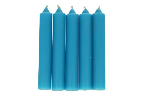 Błękitna świeca KOMPLET 5 świec 10x1,8cm - dobra komunikacja, pozbycie się nałogów, wierność, dobry sen 