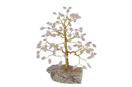 Drzewko szczęścia Kwarc Różowy 100 kamieni naturalnych - miłość, optymizm, przyjaźń