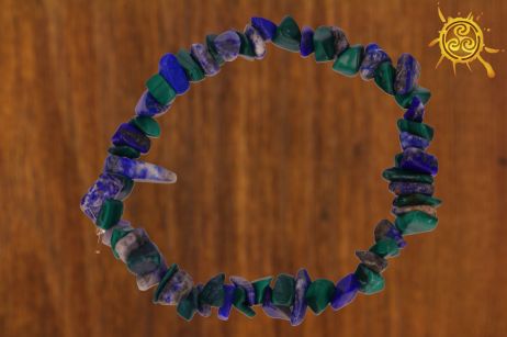 Malachit z Lapis Lazuli bransoletka wąska - dostrojenie do energii Ziemi, ochrona
