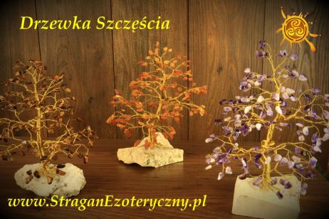 Drzewko szczęścia Bursztyn WIELKIE naturalne kamienie - mądrość, romantyczna miłość, poprawa nastroju