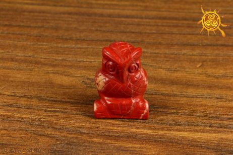 Sowa figurka jaspis czerwony – wiedza, inteligencja, mądrość