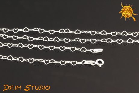 Łańcuszek srebrny 45 cm ozdobny splot SERDUSZKA