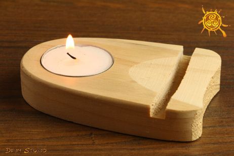 Świecznik drewniany na tealight - palenie świec 