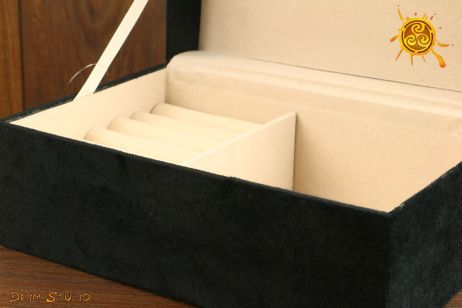 Pudełko SZKATUŁKA na biżuterię czarne KSIĘŻYC - do przechowywania magicznych przedmiotów